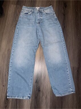 Forever 21 Light Blue Relaxed Straight-Leg Jeans